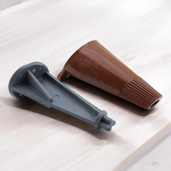 Açılı Konik 12 cm Ahşap Desenli Ayak Mobilya Yükseltici Baza Ayağı Koltuk Kanepe Altı Puf Ayakları - Resim 6