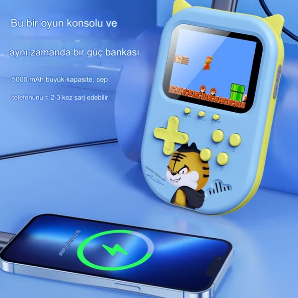 QASUL 3.5 inç 500 Taşınabilir Çift El Oyuncu Mini Retro Konsolu TV Oyunu Kutusu Klasik - 3