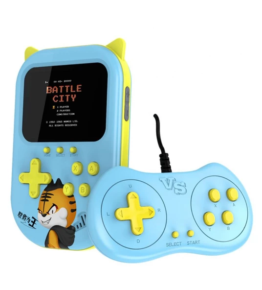 QASUL 3.5 inç 500 Taşınabilir Çift El Oyuncu Mini Retro Konsolu TV Oyunu Kutusu Klasik - 5