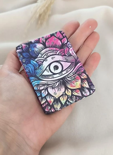 Ayna Cep Aynası Göz Model Makyaj Çanta Seyahat Taşınabilir El Aynası - 2