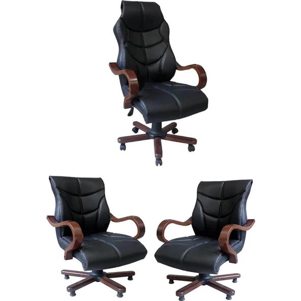 Aron Ahşap Deri Makam Koltuk Takımı ürün görseli