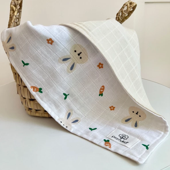 Pamuka Çift Taraflı Müslin Battaniye-Puantiyeli - Resim 3