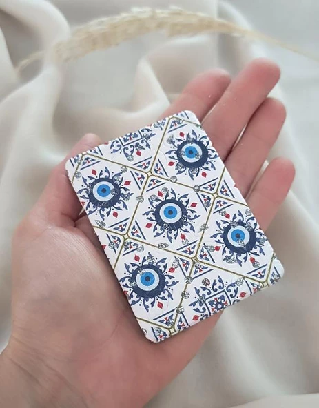 Ayna Cep Aynası Nazar Kötü Göz Kovucu Model Makyaj El Aynası Çanta Seyahat Taşınabilir - 2