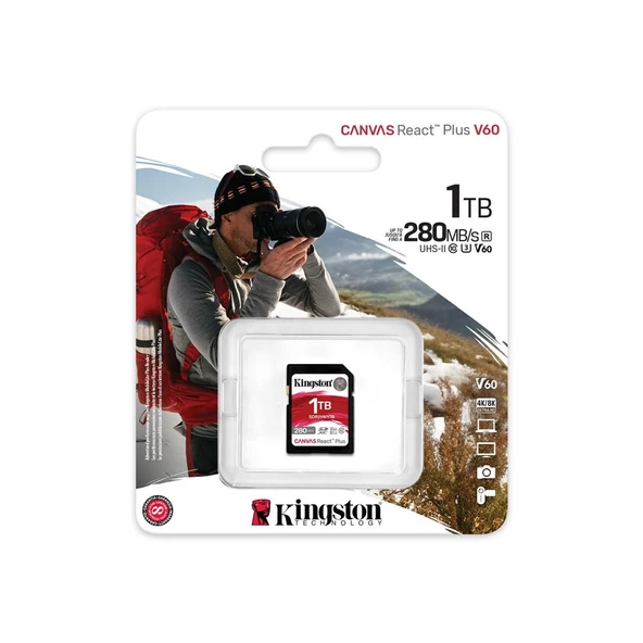 Kingston SDR2V6-1TB Canvas React Plus SDXC UHS-II 280R-150W U3 V60 for Full HD-4K SD Hafıza Kartı - 2