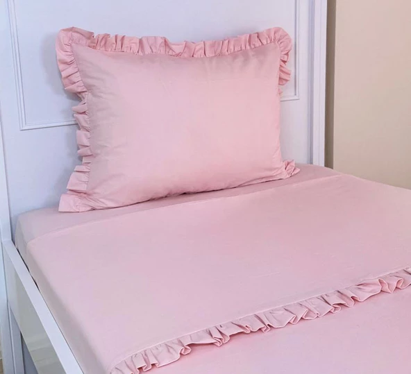 Pamuka Tek Kişilik Baby Pink Nevresim Seti