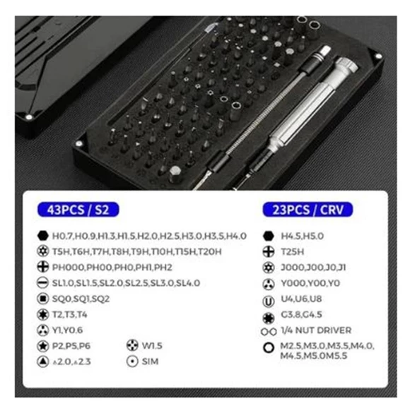UF-TOOLS 800088 Hassas Bits Uçlu 88 Parça Tamir Seti - 2