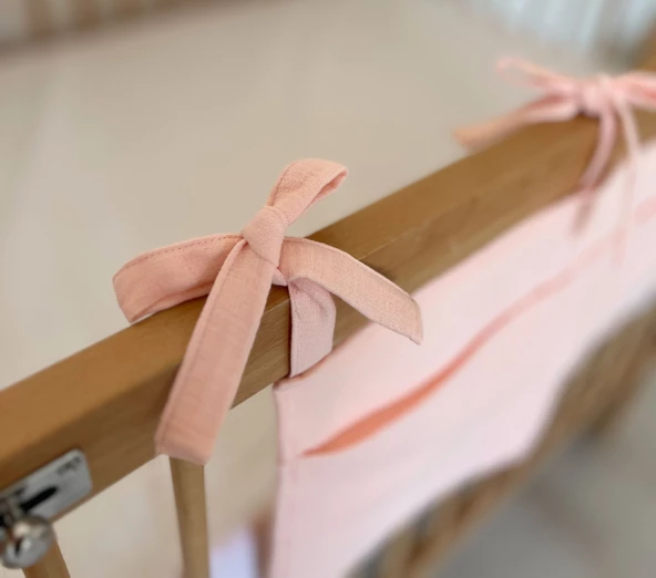 Pamuka Müslin Beşik Organizer-Baby Pink - 2