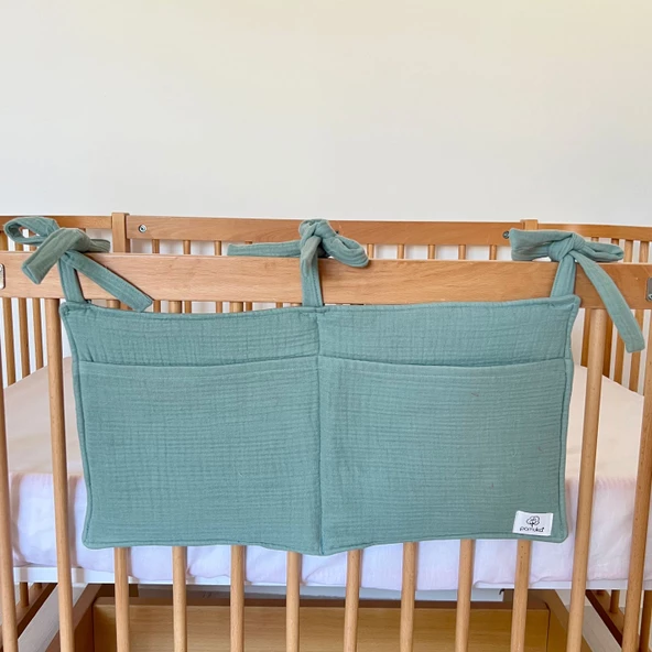 Pamuka Müslin Beşik Organizer-Yeşil - Resim 2