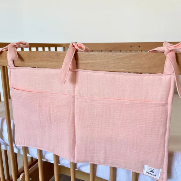 Pamuka Müslin Beşik Organizer-Baby Pink - 3