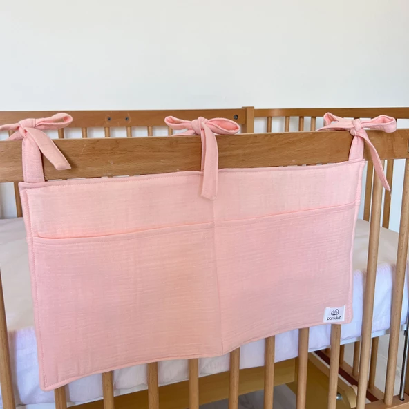 Pamuka Müslin Beşik Organizer-Baby Pink