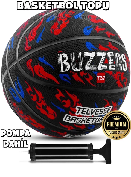 Basketbol Topu Pompalı TB-500 Buzzers Grafiti Kauçuk Dayanıklı Deep Channel Kabartma 7 NO - 2