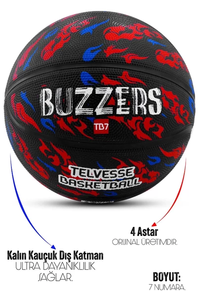 Basketbol Topu Pompalı TB-500 Buzzers Grafiti Kauçuk Dayanıklı Deep Channel Kabartma 7 NO - 3