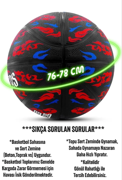 Basketbol Topu Pompalı TB-500 Buzzers Grafiti Kauçuk Dayanıklı Deep Channel Kabartma 7 NO - 5
