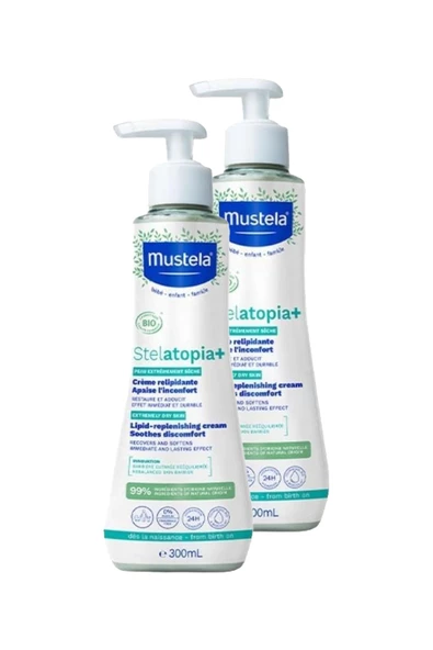 Mustela Stelatopia Lipit Yenileyici Krem Pompalı Şişe 300 ml 2 Adet