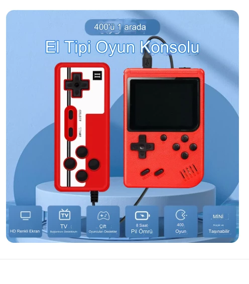 QASUL 400 Oyunlu Atari Sup Game Box Konsollu Model TV Bağlanan Oyun Konsolu - 2