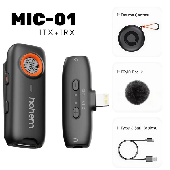 Hohem MIC-01 Wireless Yaka Mikrofonu (type-c)