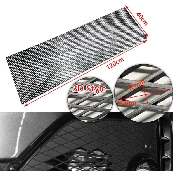 Audi Dizayn 3D Style ABS Plastik Panjur Teli 120x40 cm Siyah - 2
