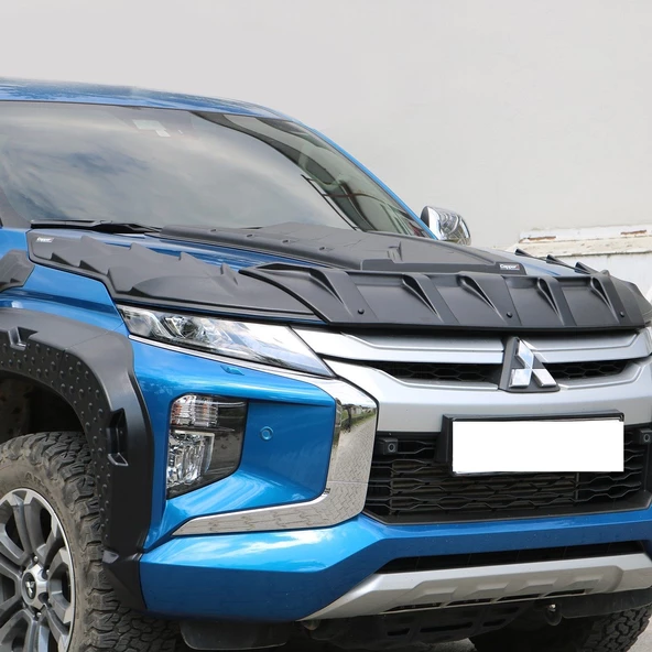 Mitsubishi L200 Kaput Koruma Rüzgarlığı 4mm Abs Akrilik 3 Parça 2019- - 3