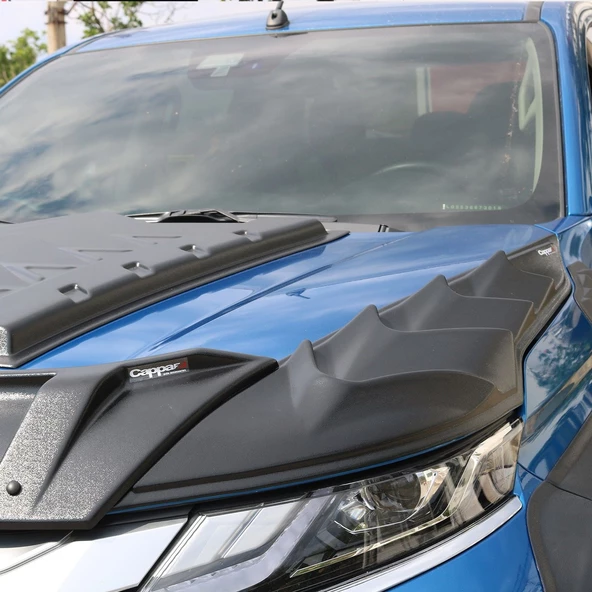 Mitsubishi L200 Kaput Koruma Rüzgarlığı 4mm Abs Akrilik 3 Parça 2019- - 4