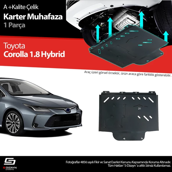 S-Dizayn Toyota Corolla 1.8 Hybrid Çelik Karter Muhafaza 2019 Üzeri A+ Kalite