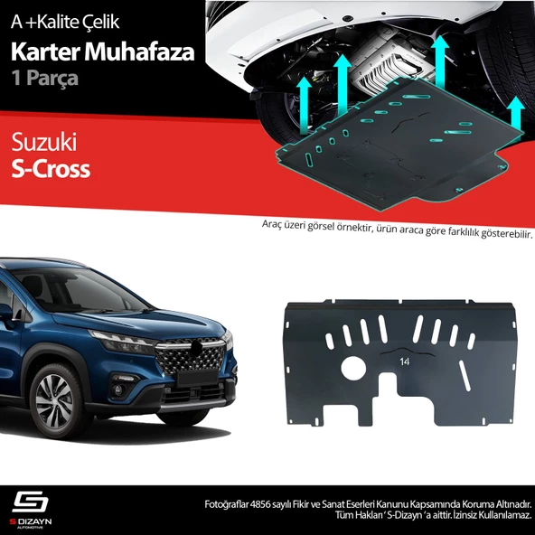 S-Dizayn Suzuki S-Cross Çelik Karter Muhafaza 2021 Üzeri A+ Kalite