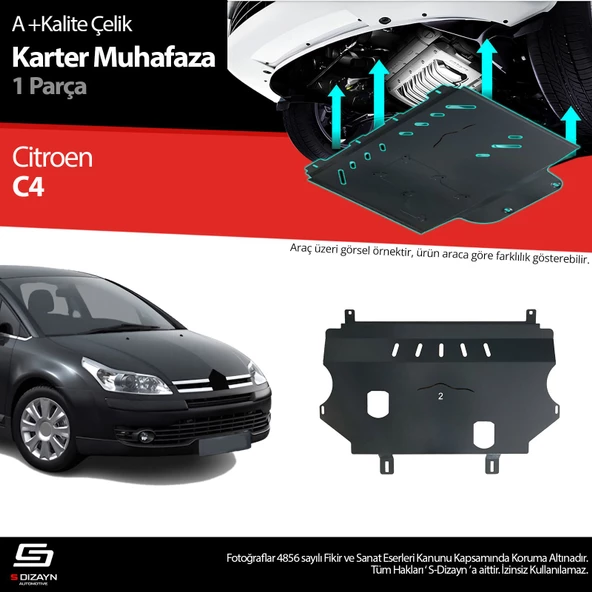 S-Dizayn Citroen C4 Çelik Karter Muhafaza 2004-2010 A+ Kalite