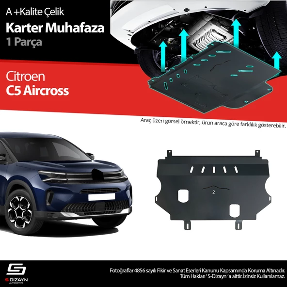 S-Dizayn Citroen C5 Aircross Çelik Karter Muhafaza 2017 Üzeri A+ Kalite