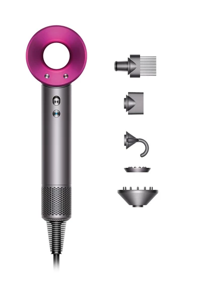 Dyson Supersonic Saç Kurutma Makinesi ve Fön Fuşya ve Metalik Gri