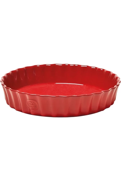 Emile Henry Tart-Börek-Flan Kabı Yuvarlak 28 cm Kırmızı/Burgundy