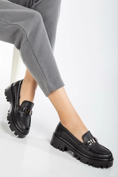 Papuçccity Fendii 02996 Kadın Günlük Loafer Ayakkabı - 2