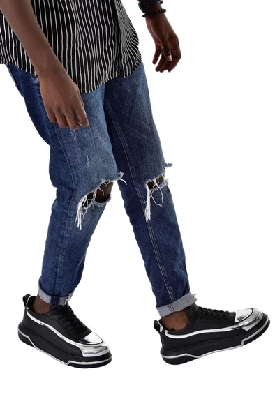 CH241 CST Signature Line Up Erkek Ayakkabı SIYAH/GUMUS - 4