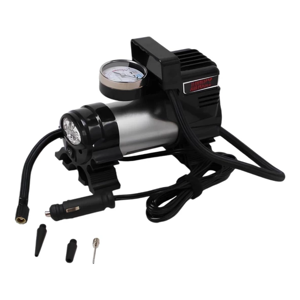 Araç Tipi Çakmaklık Metal Hava Kompresörü Araba Otomobil Oto Bisiklet Teker Lastik Top Şişirme 12 V - 2