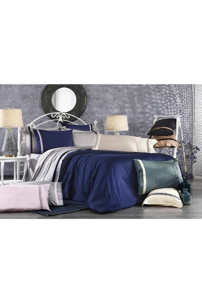 Nazik Home Elite Organik Pamuk Saten 6 Parça Nevresim Takımı Siyah / Kahve Çift Kişilik - 2