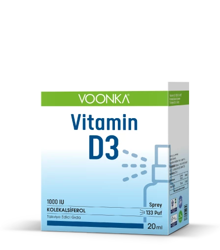 VOONKA VİTAMİN D3 1000 IU-KOLEKALSİFEROL İÇEREN SPRAY 20 ML