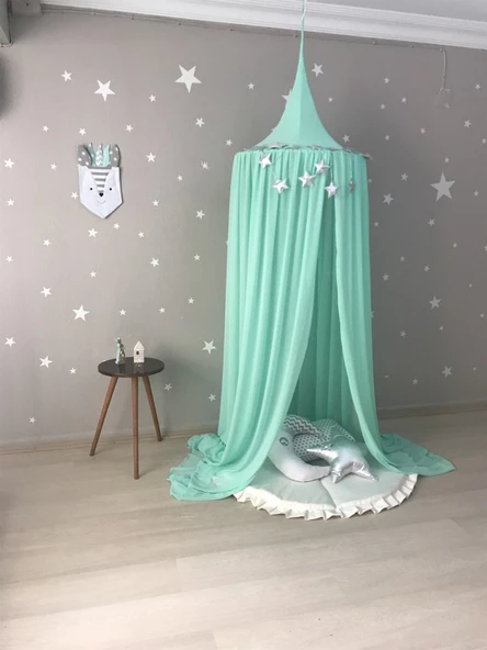 Pamuka Mint Yeşili Şifon Cibinlik - 3