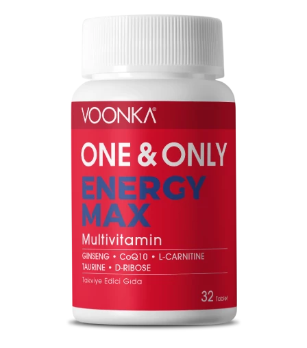 VOONKA ONE AND ONLY ENERGY MAX-L-KARNİTİN KOENZİM Q10 KAFEİN TAURİN GİNSENG VE VİTAMİN-MİNERAL 32TB