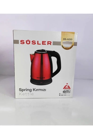 Süsler Ss-4110 Red Spring Paslanmaz Su Isıtıcı Kettle 1,8 Lt 2000w - 4