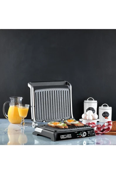 Schafer Grill Haus Tost Makinesi 2000 Watt Inox Izgara Siyah T1139 - 3