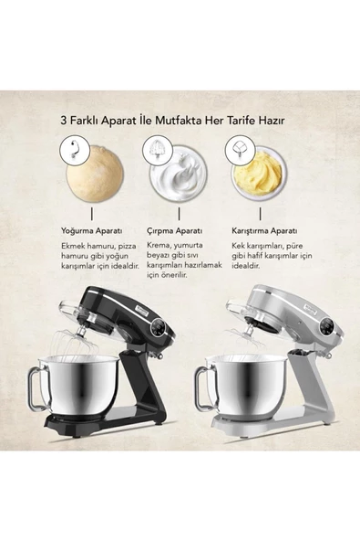 Schafer 1000 ml ve üzeri Neocast Döküm Stand Mikser - Gümüş 2 Yıl Gümüş 50 Hz / 60 Hz İthalatçı Garantili 6 - Resim 3