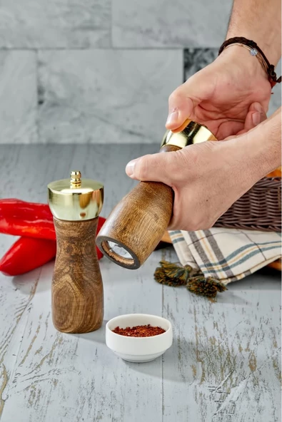 Cooker 16,5 Cm 2' li Masterchef Ahşap Tuz Ve Karabiber Öğütücü Değirmeni - 5
