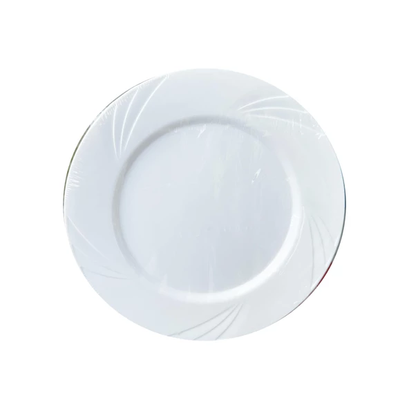 Kullan At Parti Davet Sunum Servis Plastik Sert Mika Tabak - 26 Cm. - Beyaz - 6 Adetlik 3 Paket - 2