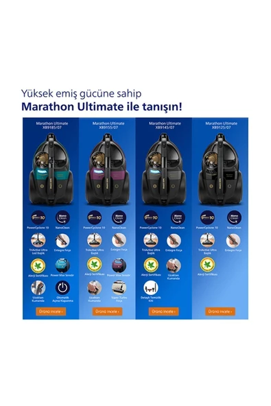 Philips Marathon Ultimate Toz Torbasız Süpürge, PowerCyclone10, Allergy H13 Filtre,  XB9125/07 - 5