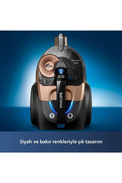 Philips Marathon Daily Toz Torbasız Süpürge, PowerCyclone8, AllergyLock, TriActive+ Başlık, XB7151/07 - 5