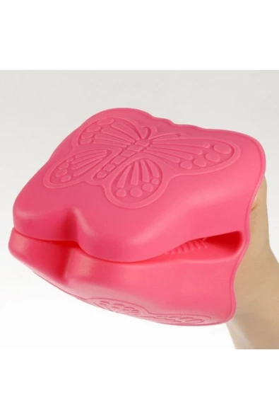 Fame Kıtchen Un-228 Kelebek Figürlü Ikili Silikon Pembe Tutucu Eldiven - 2