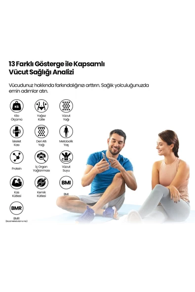 Relux Rbs2000 Wellness Akıllı Vücut Analiz Tartısı – Yağ, Kas, Sıvı Ölçer, 4 Elektrot, Bluetooth - 3