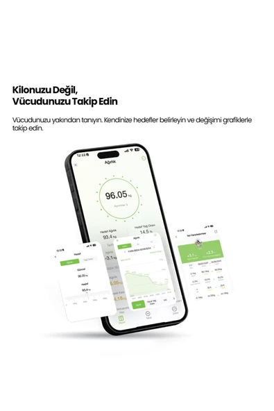 Relux RBS6000 Akıllı Vücut Analiz Tartısı ,Bebek  Evcil Hayvan Atlet Modu, 8 Elektrot BIA Teknolojisi, Yağ, Sıvı, Kas, Kilo Ölçer - 2
