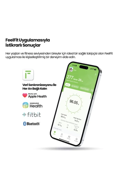 Relux Rbs2000 Wellness Akıllı Vücut Analiz Tartısı – Yağ, Kas, Sıvı Ölçer, 4 Elektrot, Bluetooth - 5