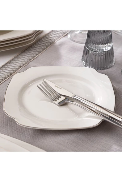 Schafer Royalty Lüx 24 Parça Yemek Takımı Platin Yaldızlı - 5