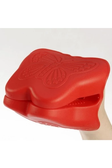 Fame Kıtchen Un-228 Kelebek Figürlü Ikili Silikon Kırmızı Tutucu Eldiven - 2