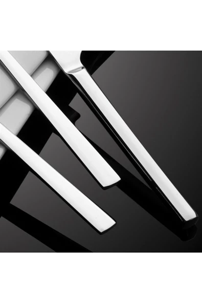 ERGENÇLER Sade Çubuk Model 72 Parça 12 Kişilik Kutulu Çatal Kaşık Bıçak Takımı - 4